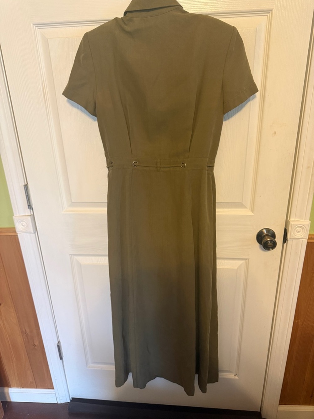 Liz Claiborne Olive Green Button-Front Maxi Dress - Picture 3 of 8